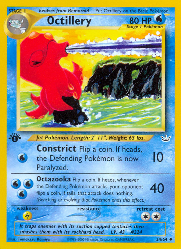 Octillery (34/64) [Neo Revelation 1st Edition] | Enigma On Main