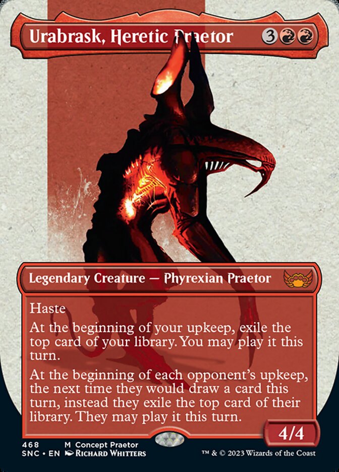 Urabrask, Heretic Praetor (Borderless Concept Praetors) [Phyrexia: All Will Be One] | Enigma On Main