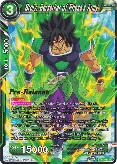 Broly, Berserker of Frieza's Army (BT14-084) [Cross Spirits Prerelease Promos] | Enigma On Main