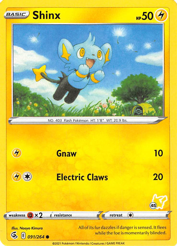 Shinx (091/264) (Pikachu Stamp #45) [Battle Academy 2022] | Enigma On Main