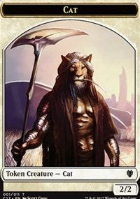 Cat (001) // Cat Warrior (008) Double-sided Token [Commander 2017 Tokens] | Enigma On Main