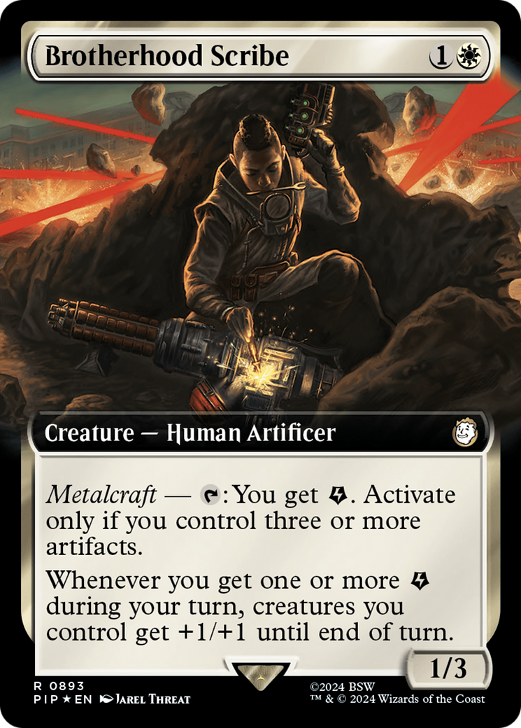 Brotherhood Scribe (Extended Art) (Surge Foil) [Fallout] | Enigma On Main