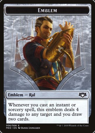 Emblem - Ral, Izzet Viceroy [Mythic Edition Tokens] | Enigma On Main