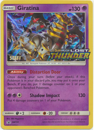 Giratina (SM151) (Staff Prerelease Promo) [Sun & Moon: Black Star Promos] | Enigma On Main