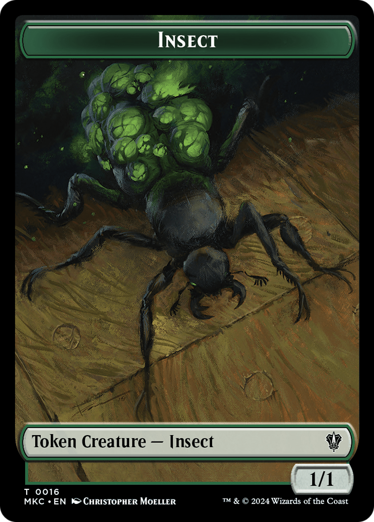 Insect (0016) // Manifest Double-Sided Token [Murders at Karlov Manor Commander Tokens] | Enigma On Main