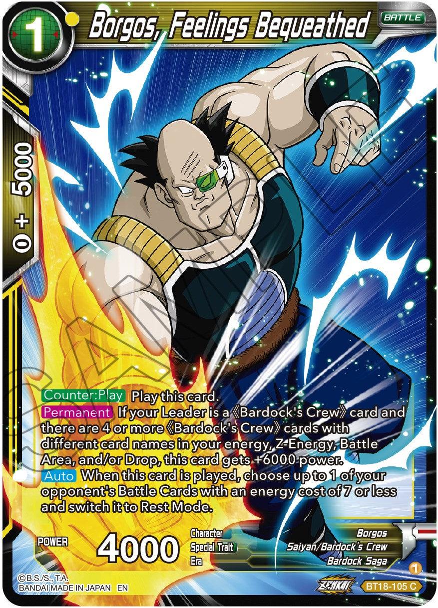 Borgos, Feelings Bequeathed (BT18-105) [Dawn of the Z-Legends] | Enigma On Main