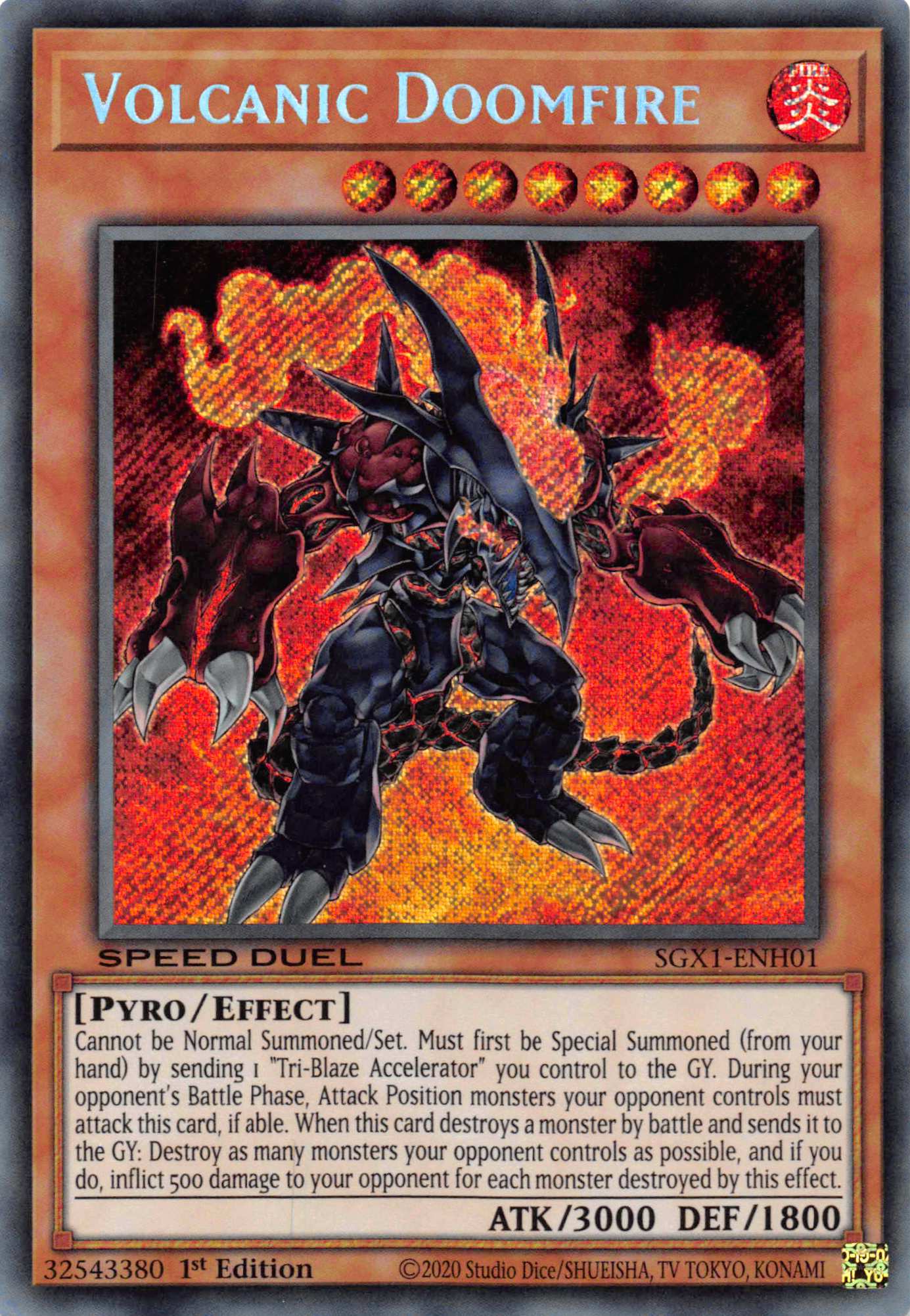 Volcanic Doomfire [SGX1-ENH01] Secret Rare | Enigma On Main