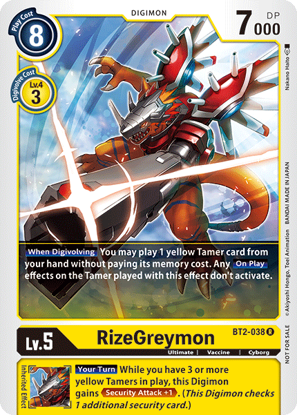 RizeGreymon [BT2-038] (Tournament Pack) [Release Special Booster Ver.1.5 Promos] | Enigma On Main