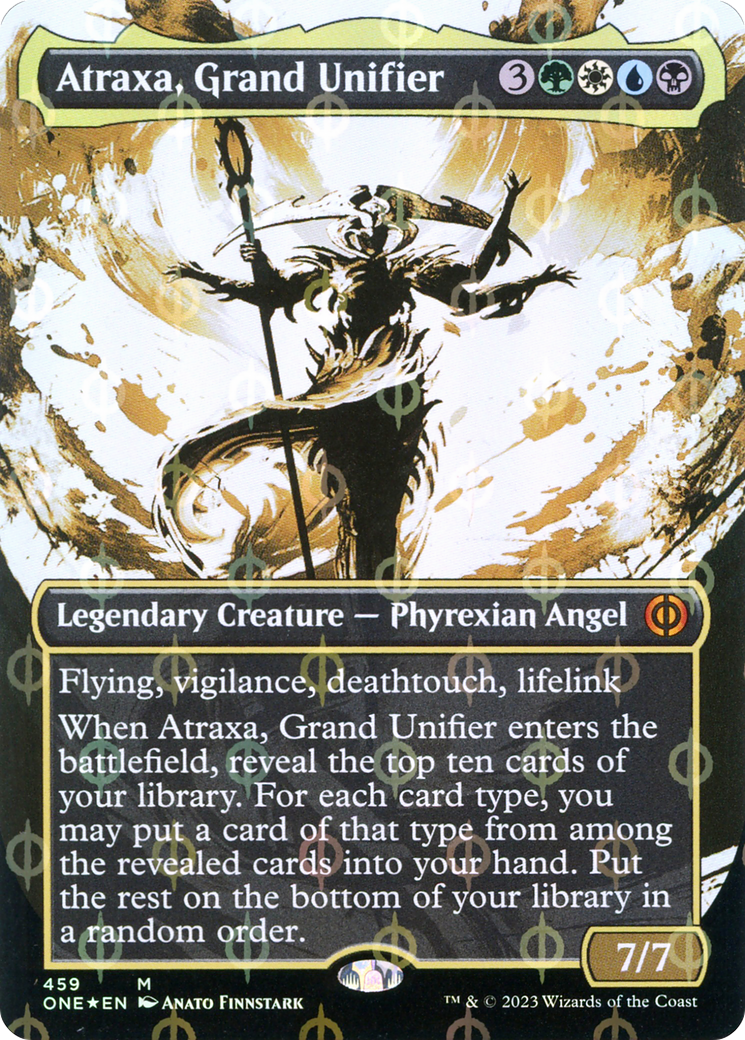 Atraxa, Grand Unifier (Borderless Ichor Step-and-Compleat Foil) [Phyrexia: All Will Be One] | Enigma On Main