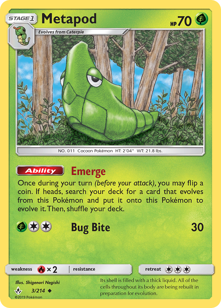 Metapod (3/214) [Sun & Moon: Unbroken Bonds] | Enigma On Main