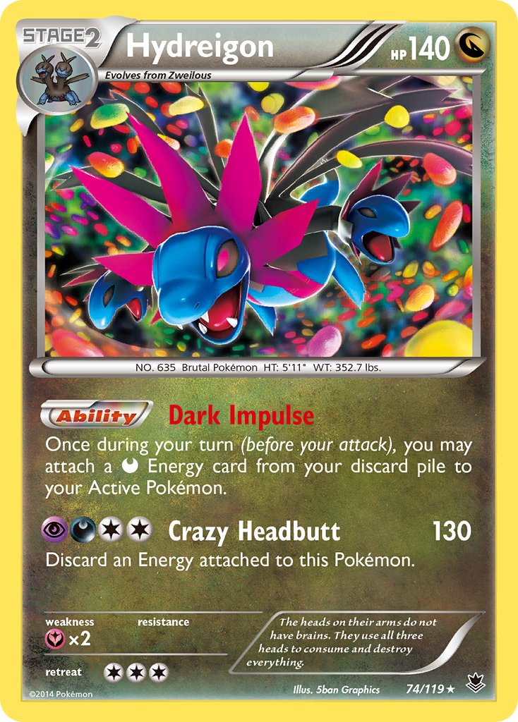 Hydreigon (74/119) (Cosmos Holo) (Blister Exclusive) [XY: Phantom Forces] | Enigma On Main