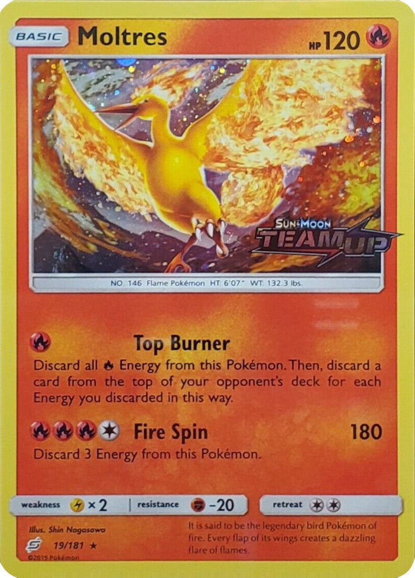 Moltres (19/181) (Stamped) [Sun & Moon: Team Up] | Enigma On Main