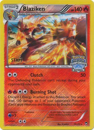 Blaziken (14/111) (Staff National Championship Promo) [XY: Furious Fists] | Enigma On Main