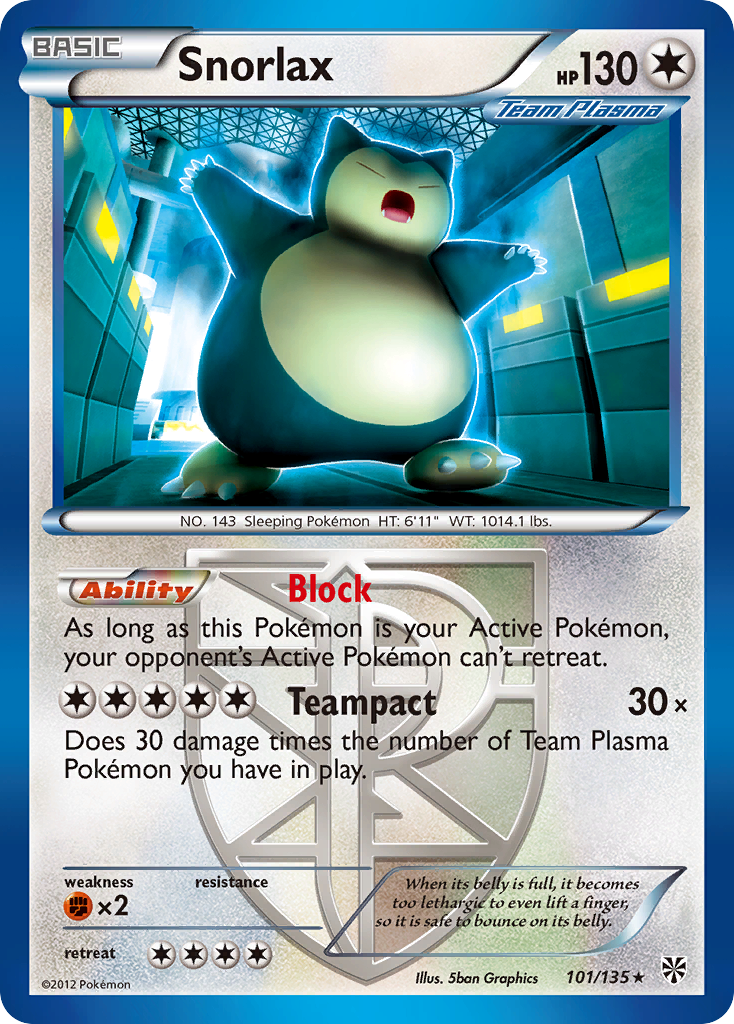 Snorlax (101/135) [Black & White: Plasma Storm] | Enigma On Main