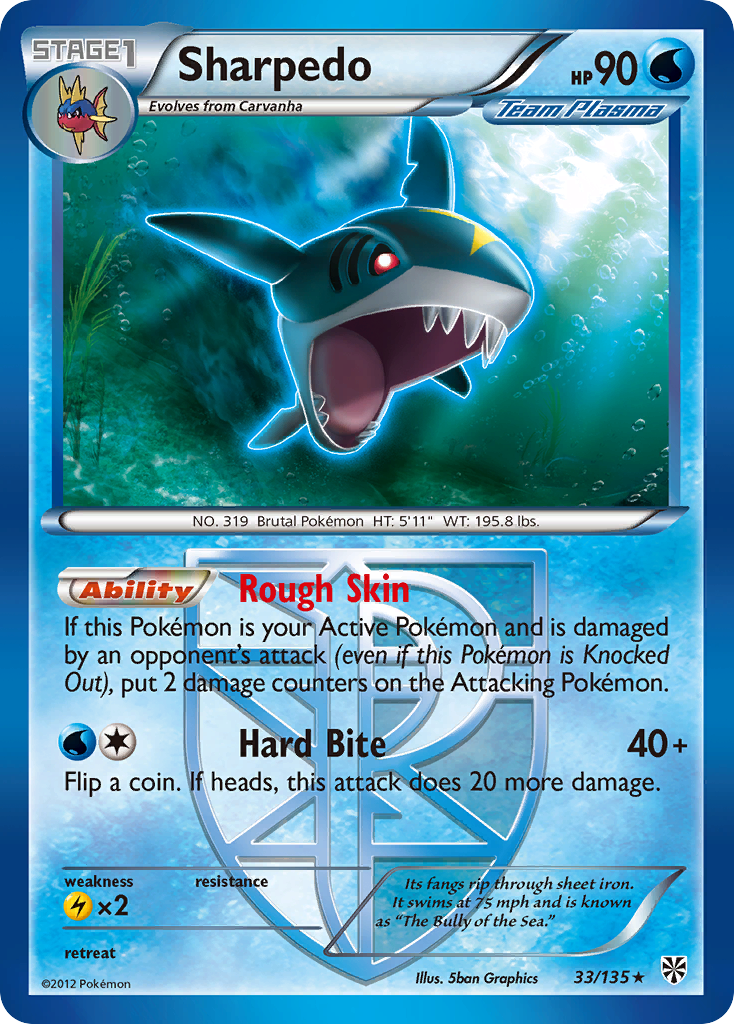 Sharpedo (33/135) [Black & White: Plasma Storm] | Enigma On Main