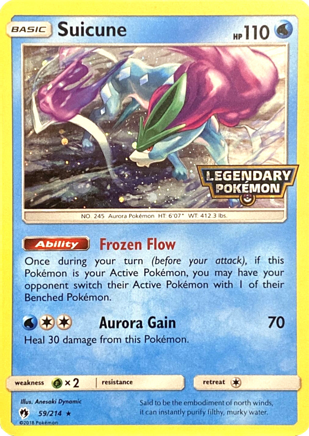 Suicune (59/214) (Legendary Pokemon Stamped) [Sun & Moon: Lost Thunder] | Enigma On Main