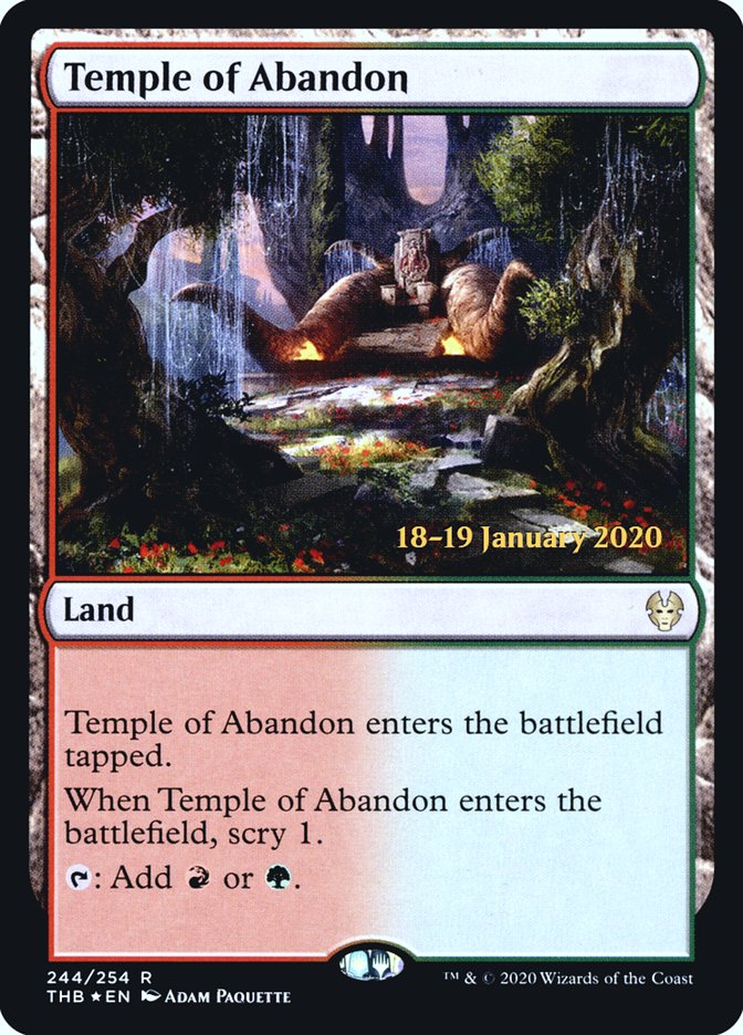 Temple of Abandon [Theros Beyond Death Prerelease Promos] | Enigma On Main