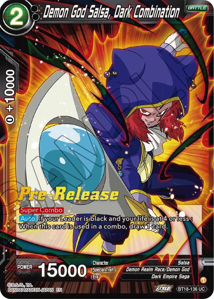 Demon God Salsa, Dark Combination (BT18-136) [Dawn of the Z-Legends Prerelease Promos] | Enigma On Main