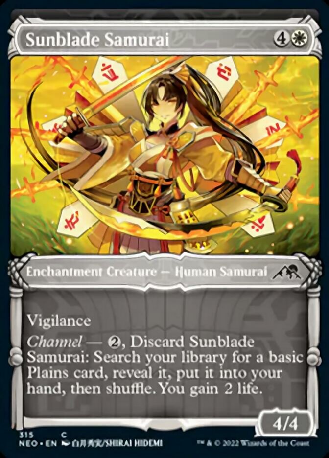 Sunblade Samurai (Showcase Samurai) [Kamigawa: Neon Dynasty] | Enigma On Main