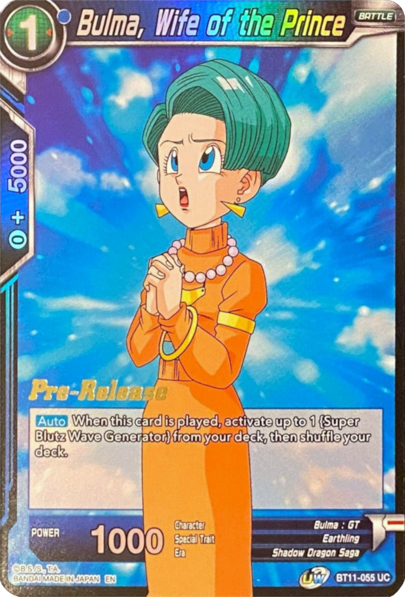 Bulma, Wife of the Prince (BT11-055) [Vermilion Bloodline Prerelease Promos] | Enigma On Main