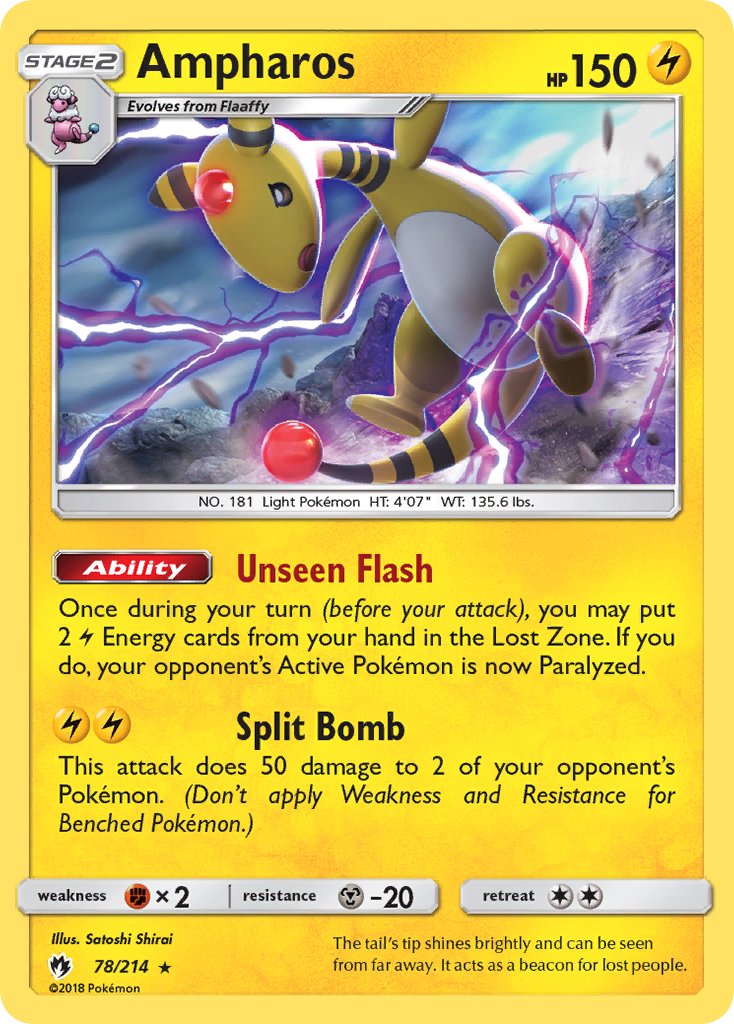 Ampharos (78/214) (Theme Deck Exclusive) [Sun & Moon: Lost Thunder] | Enigma On Main