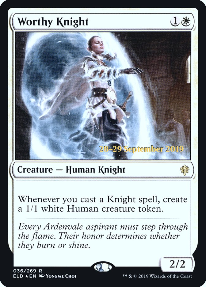 Worthy Knight  [Throne of Eldraine Prerelease Promos] | Enigma On Main