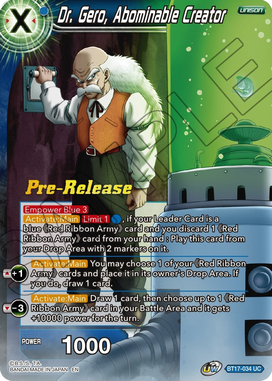 Dr. Gero, Abominable Creator (BT17-034) [Ultimate Squad Prerelease Promos] | Enigma On Main