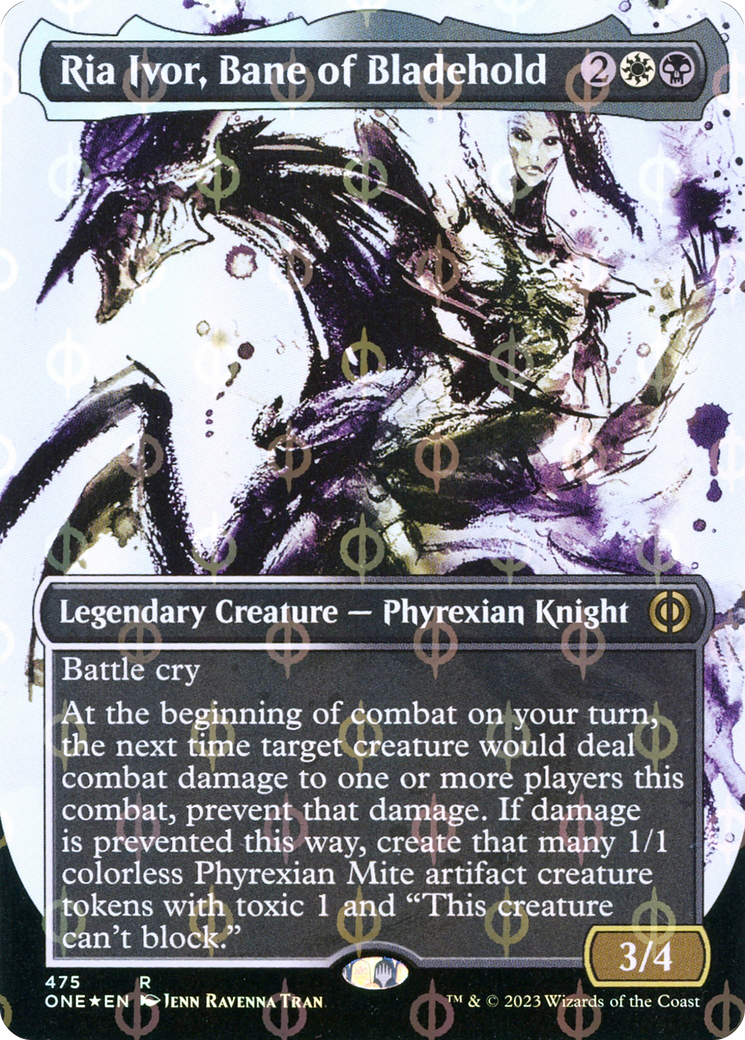 Ria Ivor, Bane of Bladehold (Borderless Ichor Step-and-Compleat Foil) [Phyrexia: All Will Be One] | Enigma On Main