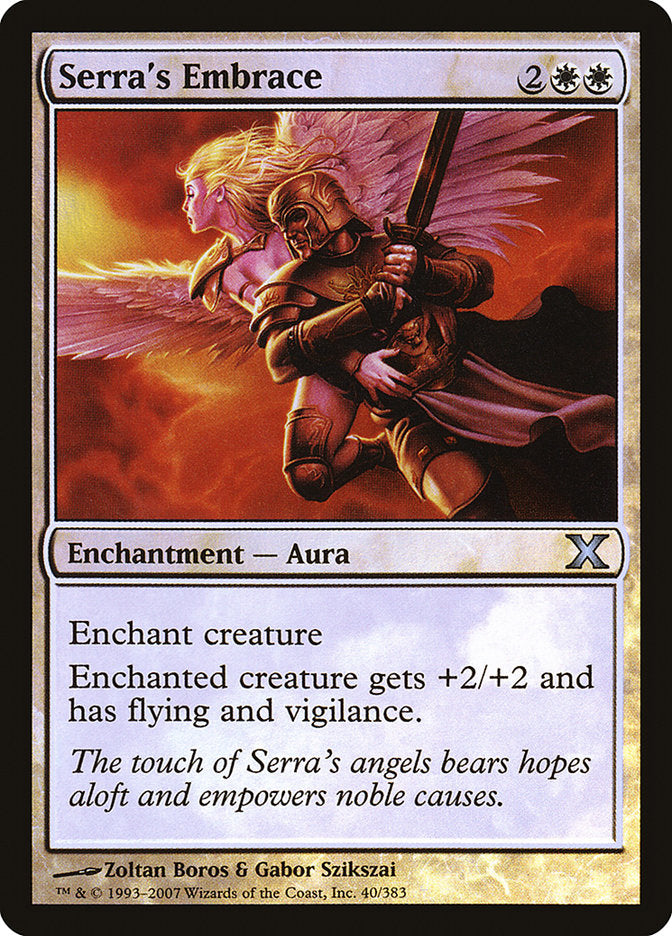 Serra's Embrace (Premium Foil) [Tenth Edition] | Enigma On Main