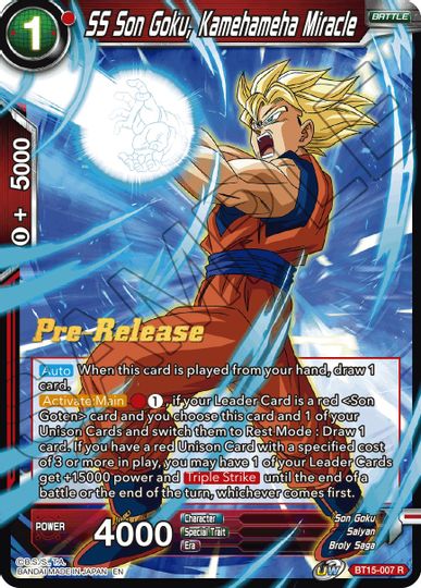 SS Son Goku, Kamehameha Miracle (BT15-007) [Saiyan Showdown Prerelease Promos] | Enigma On Main