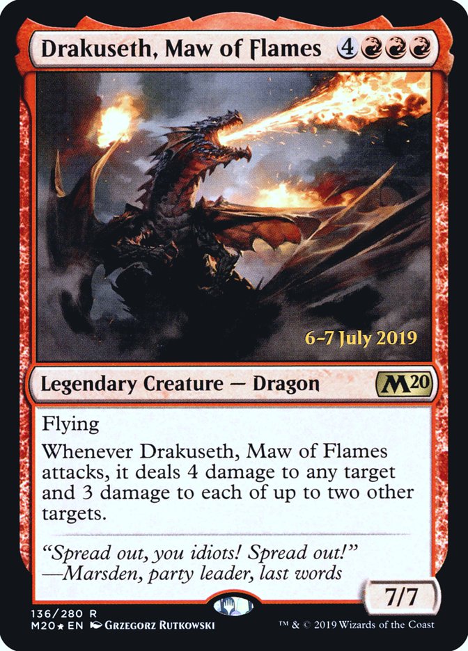 Drakuseth, Maw of Flames  [Core Set 2020 Prerelease Promos] | Enigma On Main