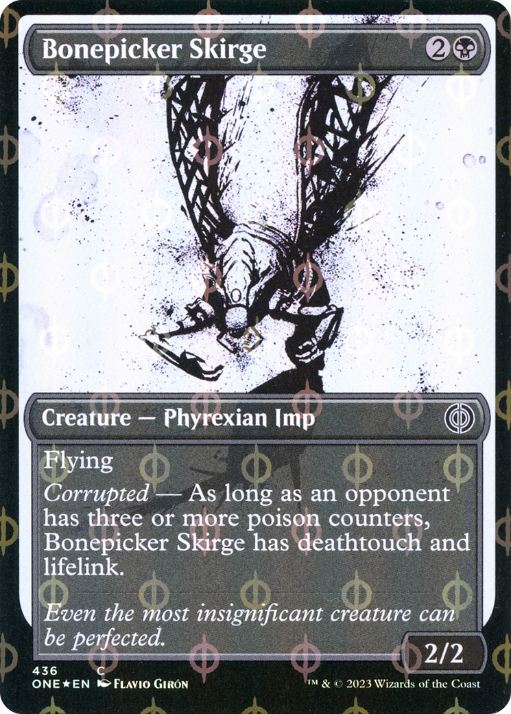 Bonepicker Skirge (Showcase Ichor Step-and-Compleat Foil) [Phyrexia: All Will Be One] | Enigma On Main