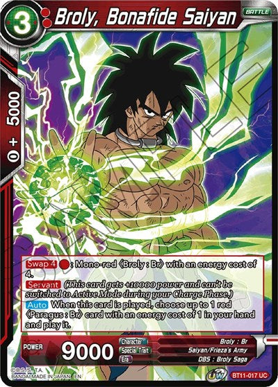 Broly, Bonafide Saiyan [BT11-017] | Enigma On Main