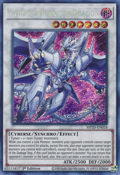 Cyberse Quantum Dragon [MP20-EN018] Prismatic Secret Rare | Enigma On Main