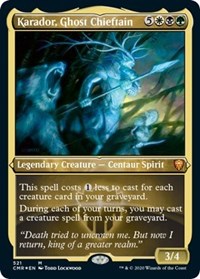 Karador, Ghost Chieftain (Foil Etched) [Commander Legends] | Enigma On Main