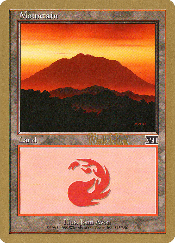 Mountain (mlp346a) (Mark Le Pine) [World Championship Decks 1999] | Enigma On Main