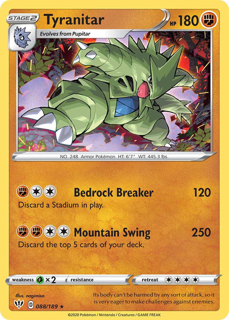 Tyranitar (088/189) [Sword & Shield: Darkness Ablaze] | Enigma On Main