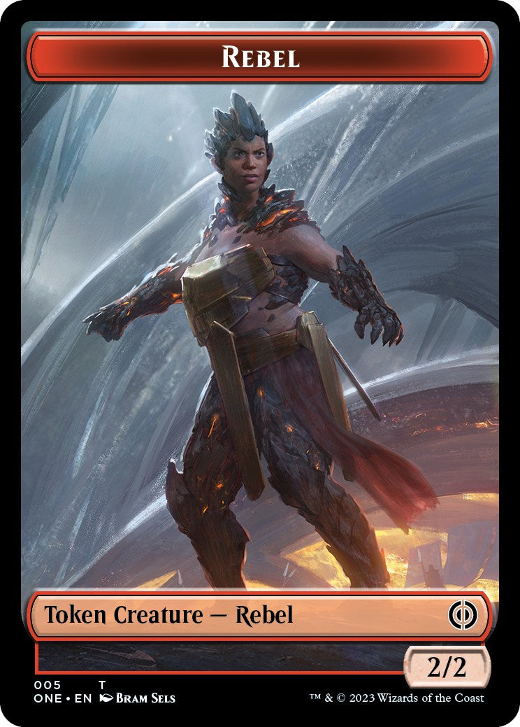 Rebel // Goblin Double-Sided Token [Phyrexia: All Will Be One Commander Tokens] | Enigma On Main