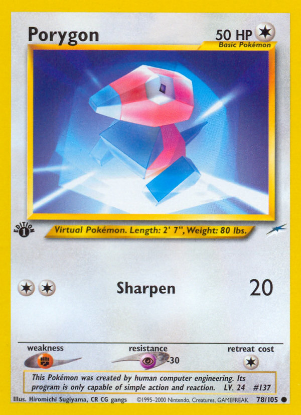 Porygon (78/105) [Neo Destiny 1st Edition] | Enigma On Main