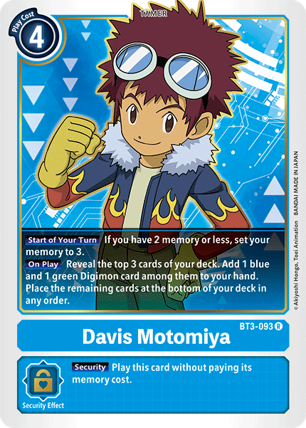 Davis Motomiya [BT3-093] [Release Special Booster Ver.1.5] | Enigma On Main