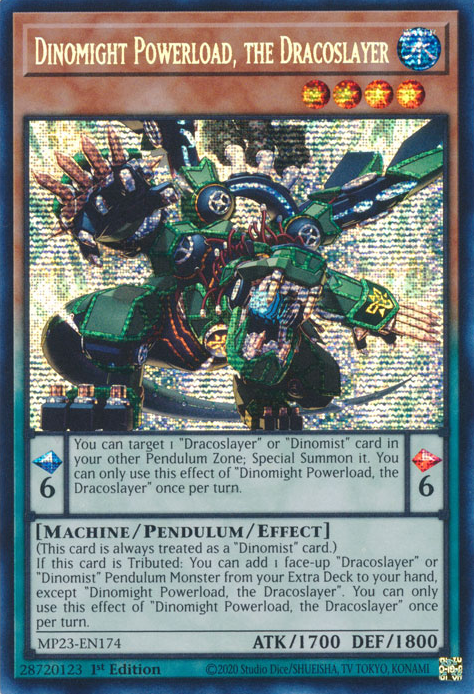 Dinomight Powerload, the Dracoslayer [MP23-EN174] Prismatic Secret Rare | Enigma On Main