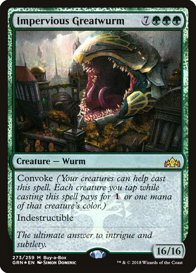 Impervious Greatwurm (Buy-A-Box) [Guilds of Ravnica] | Enigma On Main