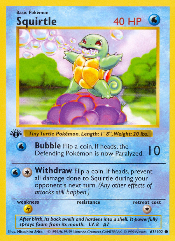 Squirtle (63/102) (Shadowless) [Base Set 1st Edition] | Enigma On Main