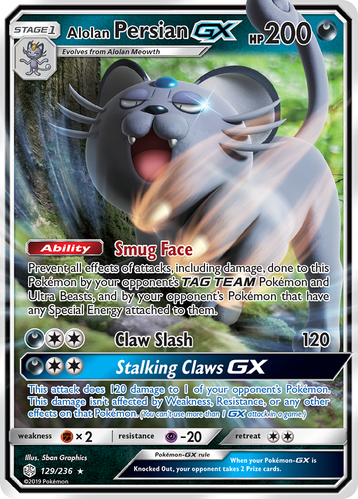 Alolan Persian GX (129/236) [Sun & Moon: Cosmic Eclipse] | Enigma On Main