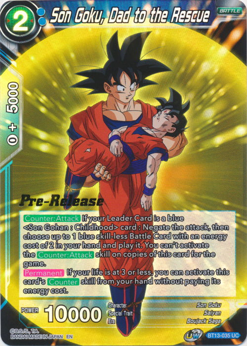 Son Goku, Dad to the Rescue (BT13-035) [Supreme Rivalry Prerelease Promos] | Enigma On Main