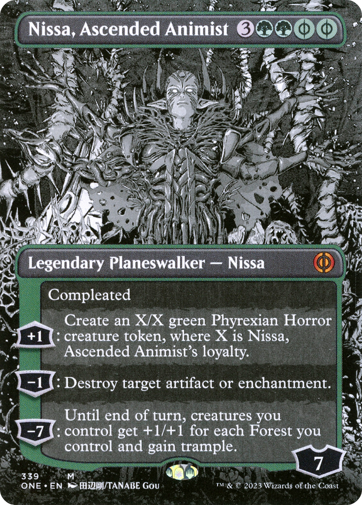 Nissa, Ascended Animist (Borderless Manga) [Phyrexia: All Will Be One] | Enigma On Main