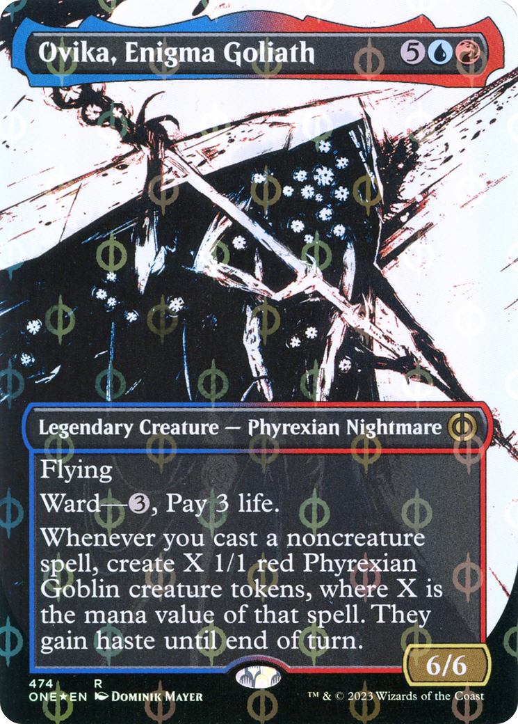 Ovika, Enigma Goliath (Borderless Ichor Step-and-Compleat Foil) [Phyrexia: All Will Be One] | Enigma On Main