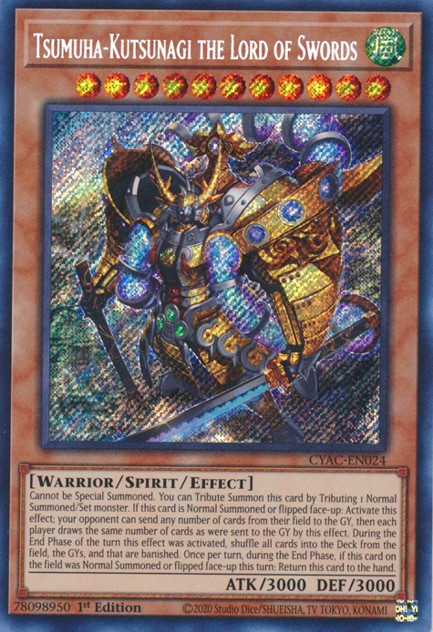 Tsumuha-Kutsunagi the Lord of Swords [CYAC-EN024] Secret Rare | Enigma On Main