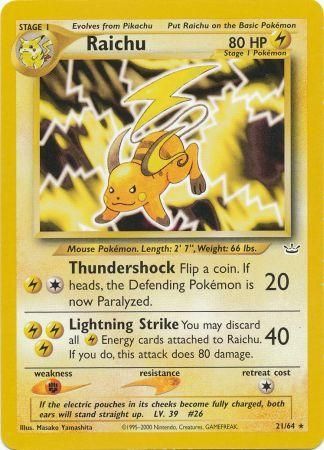 Raichu (21/64) [Neo Revelation Unlimited] | Enigma On Main