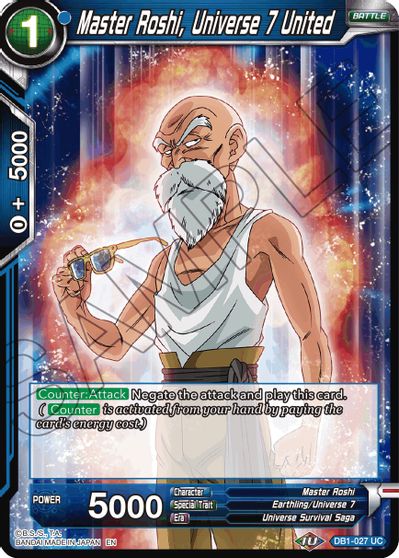 Master Roshi, Universe 7 United (Reprint) (DB1-027) [Battle Evolution Booster] | Enigma On Main